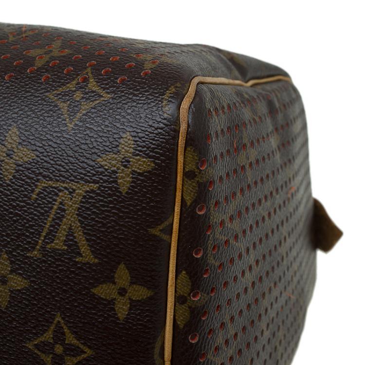 مملوكة مسبقًا Louis Vuitton Orange Monogram Perforated Canvas Limited Edition Speedy 30 Bag