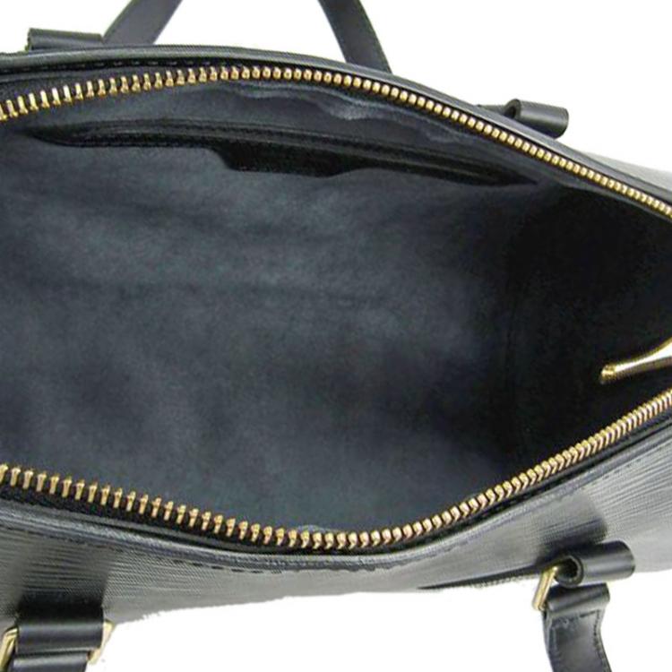 مملوكة مسبقًا Louis Vuitton Noir Epi Leather Soufflot Bag w/ Accessory Pouch