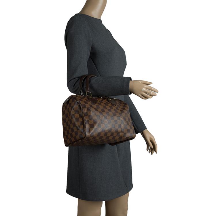 Pre Owned Louis Vuitton Damier Ebene Canvas Speedy 25 Bag