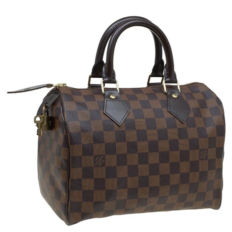 Pre Owned Louis Vuitton Damier Ebene Canvas Speedy 25 Bag