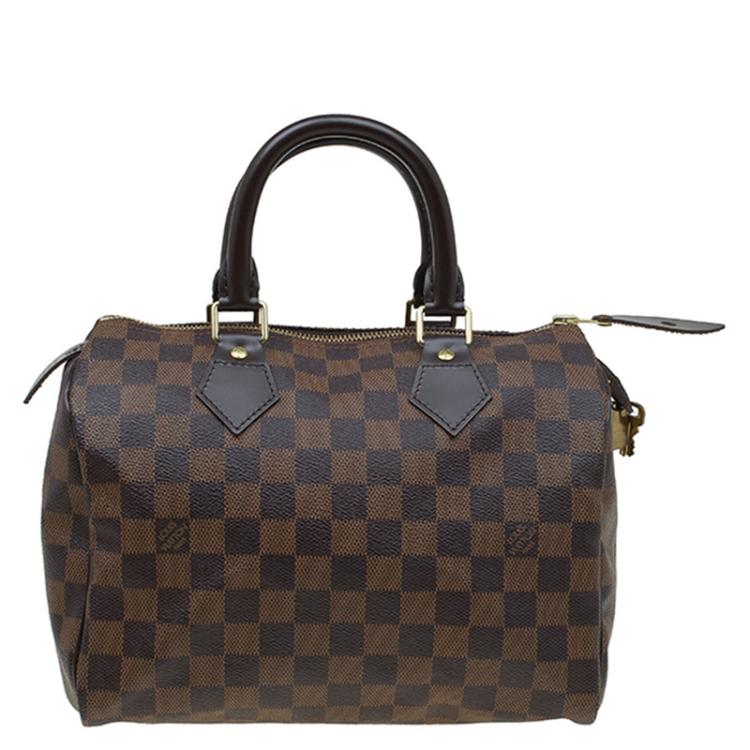Pre Owned Louis Vuitton Damier Ebene Canvas Speedy 25 Bag