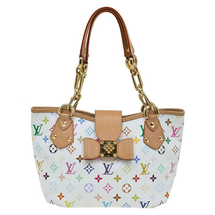 Louis Vuitton White Multicolor Monogram Shoulder Bag.  Luxury