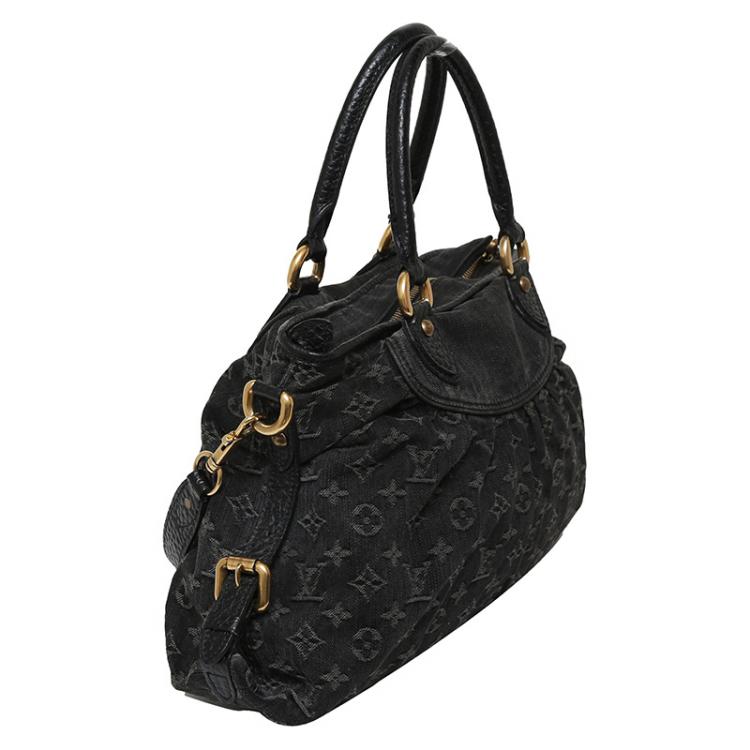 Louis Vuitton Black Monogram Denim Neo Cabby MM Bag
