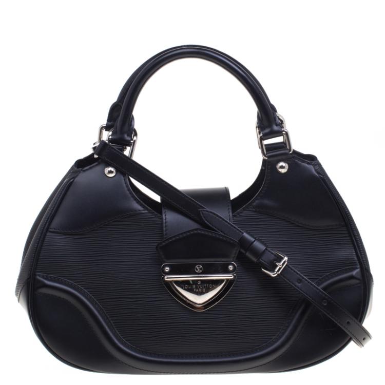 Louis Vuitton Epi Leather Sac Montaigne Bag with Strap Black 