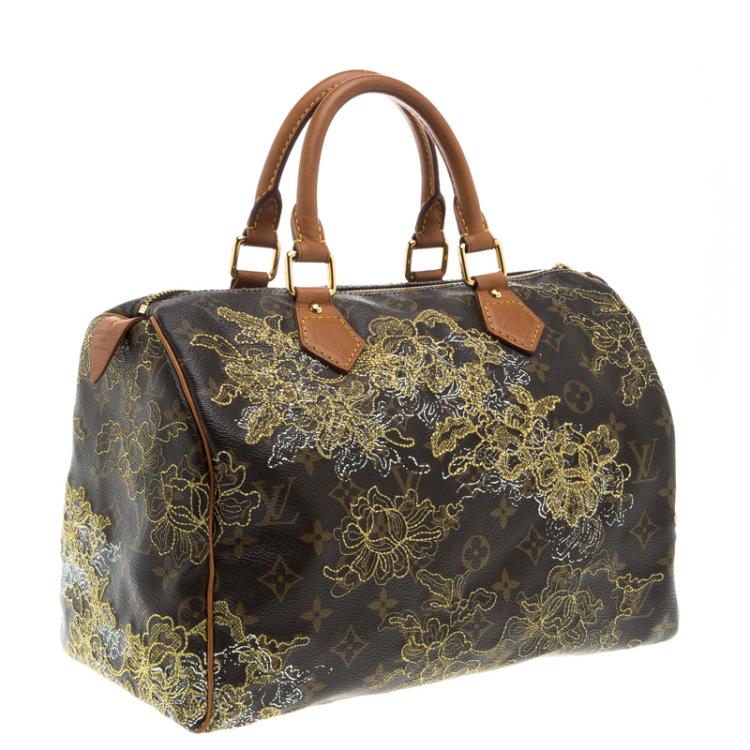 Pre Owned Louis Vuitton Monogram Canvas Limited Edition Dentelle Speedy 30