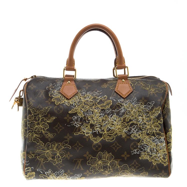 Pre Owned Louis Vuitton Monogram Canvas Limited Edition Dentelle Speedy 30