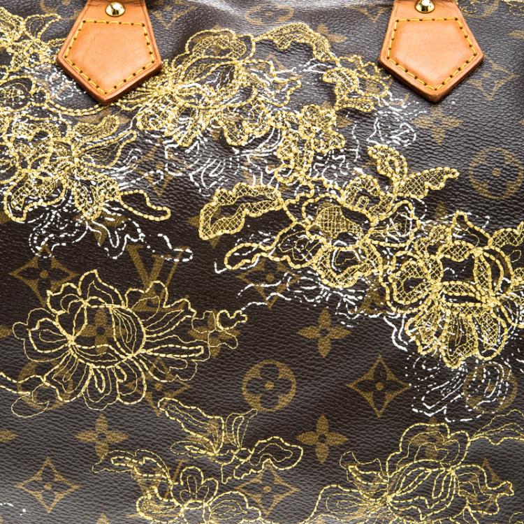 Pre Owned Louis Vuitton Monogram Canvas Limited Edition Dentelle Speedy 30