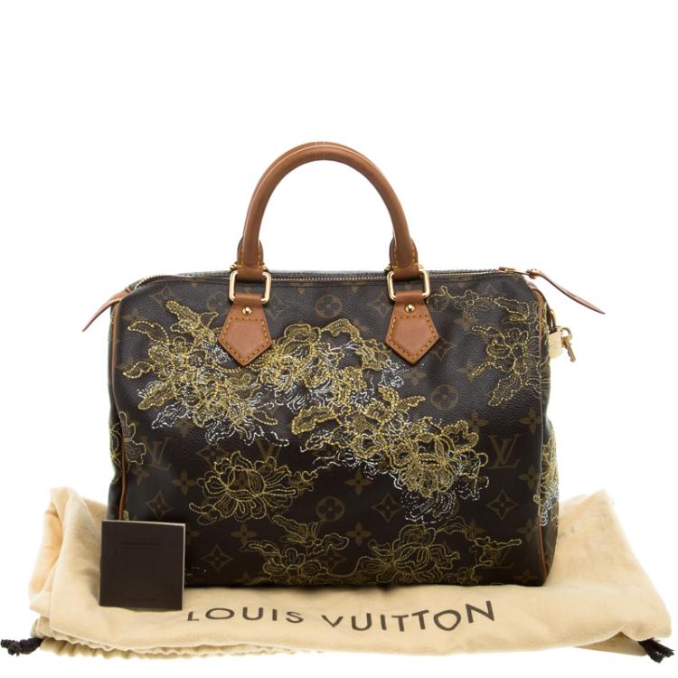 Pre Owned Louis Vuitton Monogram Canvas Limited Edition Dentelle Speedy 30