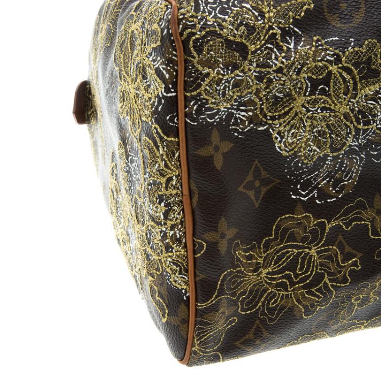 Pre Owned Louis Vuitton Monogram Canvas Limited Edition Dentelle Speedy 30