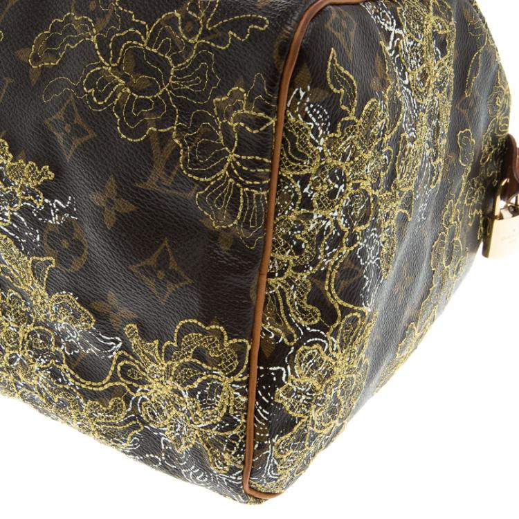 Pre Owned Louis Vuitton Monogram Canvas Limited Edition Dentelle Speedy 30