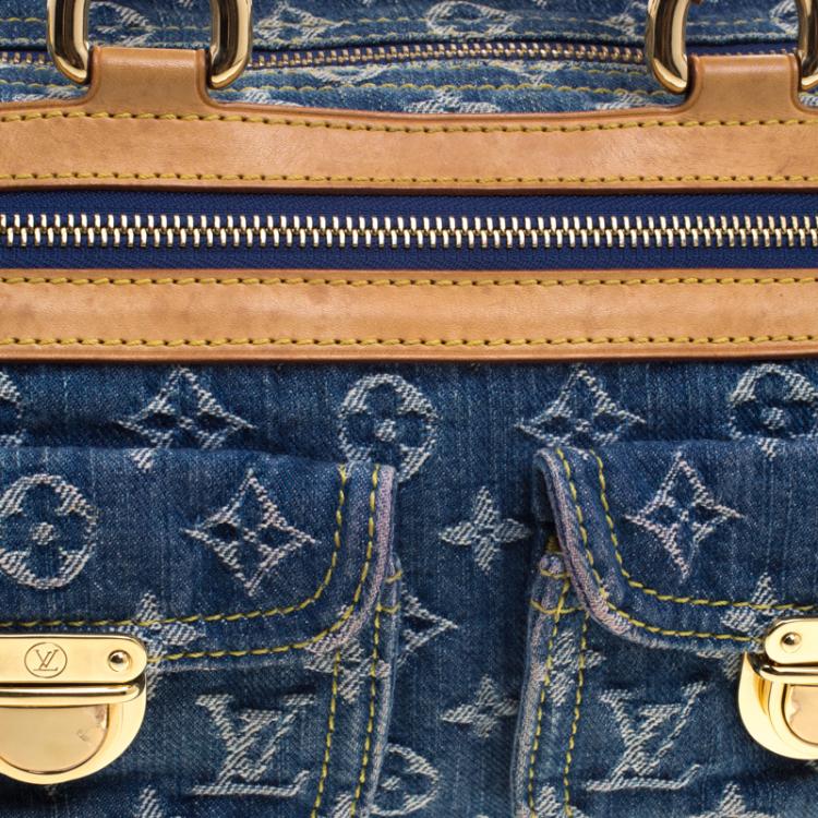 Pre Owned Louis Vuitton Blue Monogram Denim Neo Speedy Bag