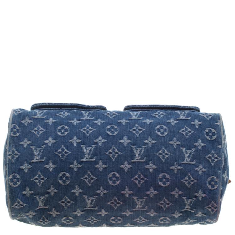 Pre Owned Louis Vuitton Blue Monogram Denim Neo Speedy Bag