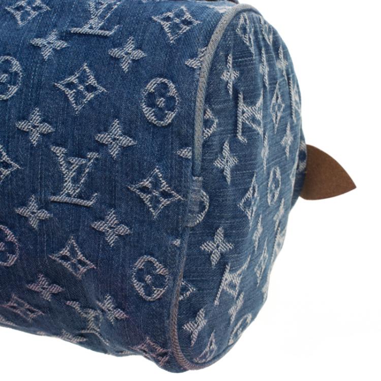 Pre Owned Louis Vuitton Blue Monogram Denim Neo Speedy Bag