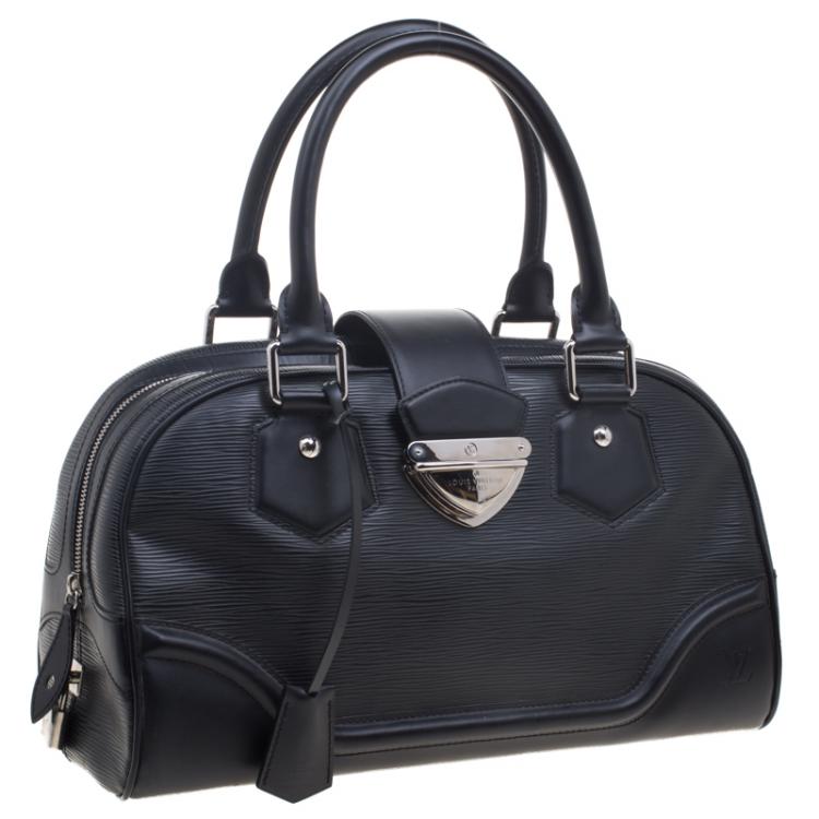 Pre Owned Louis Vuitton Black Epi Leather Bowling Montaigne GM Bag