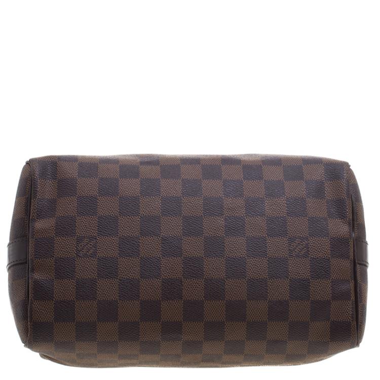 Pre Owned Louis Vuitton Damier Ebene Monogram Canvas Speedy 25 Bandouliere