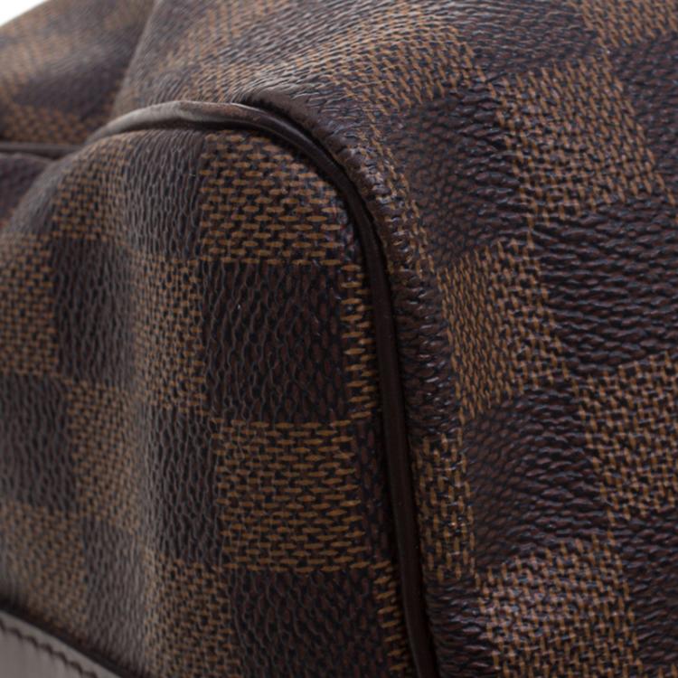 Pre Owned Louis Vuitton Damier Ebene Monogram Canvas Speedy 25 Bandouliere