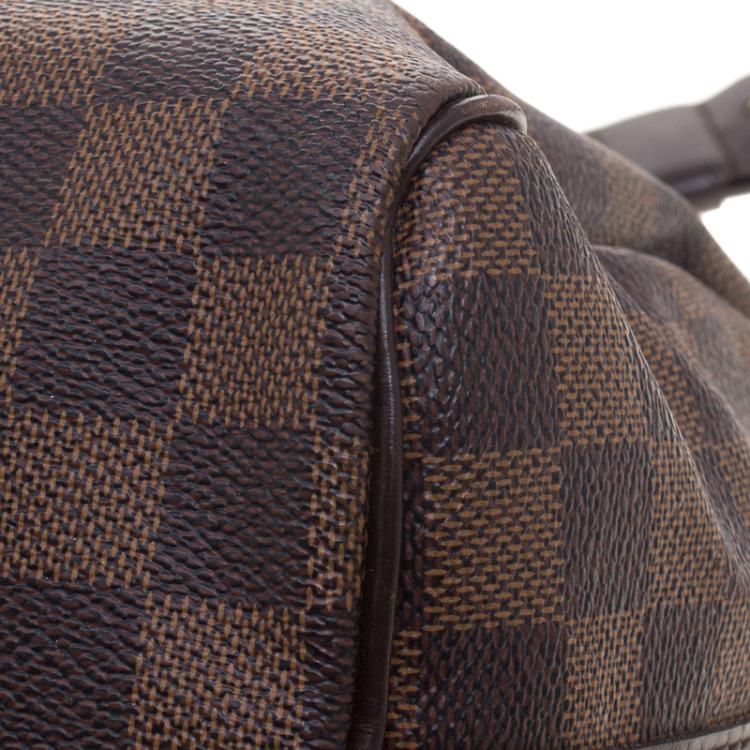 Pre Owned Louis Vuitton Damier Ebene Monogram Canvas Speedy 25 Bandouliere