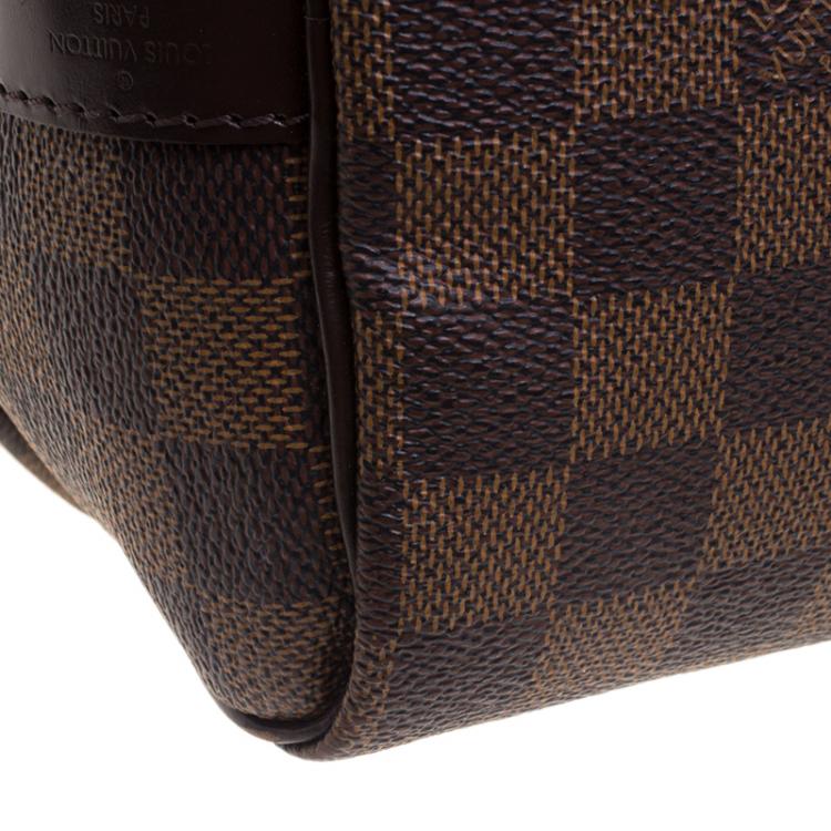 Pre Owned Louis Vuitton Damier Ebene Monogram Canvas Speedy 25 Bandouliere