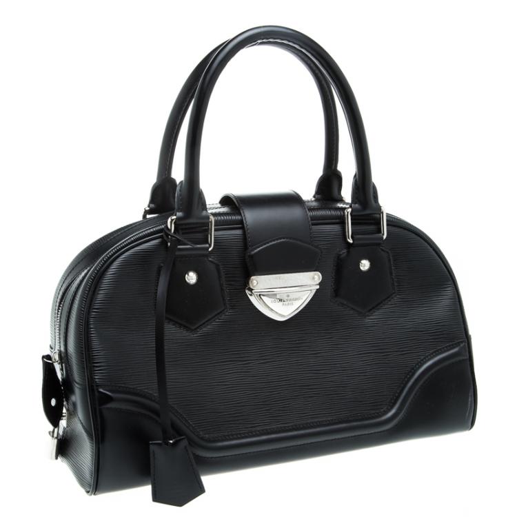 Pre Owned Louis Vuitton Black Epi Leather Bowling Montaigne GM Bag