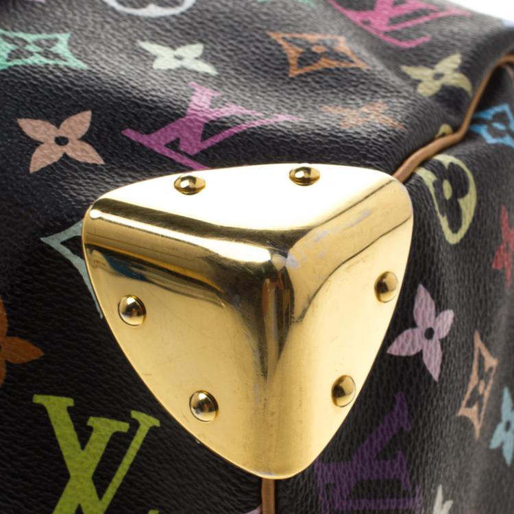 Pre Owned Louis Vuitton Black Multicolored Monogram Canvas Speedy 30