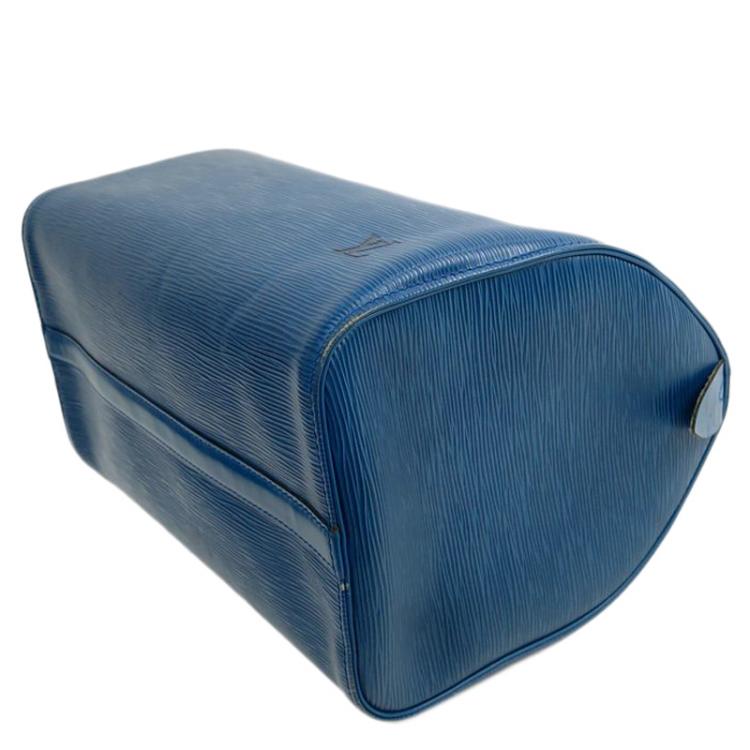 Pre Owned Louis Vuitton Toledo Blue Epi Leather Speedy 30