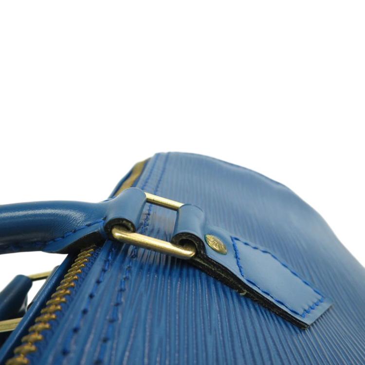 Pre Owned Louis Vuitton Toledo Blue Epi Leather Speedy 30