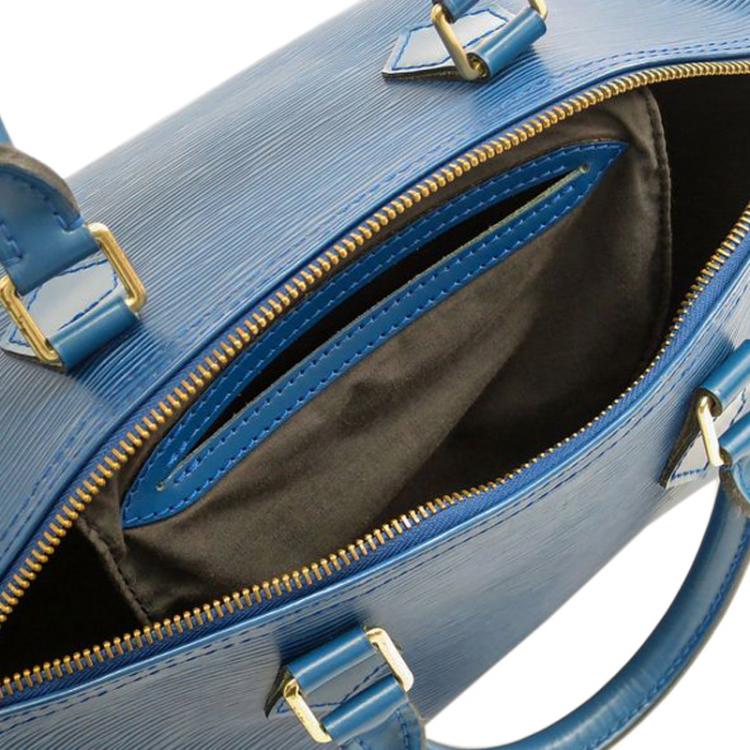 Pre Owned Louis Vuitton Toledo Blue Epi Leather Speedy 30