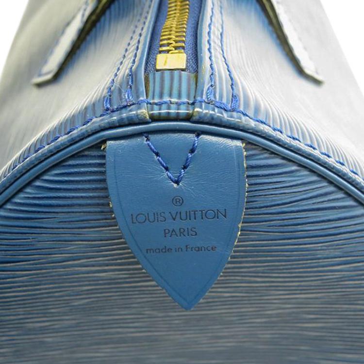 Pre Owned Louis Vuitton Toledo Blue Epi Leather Speedy 30