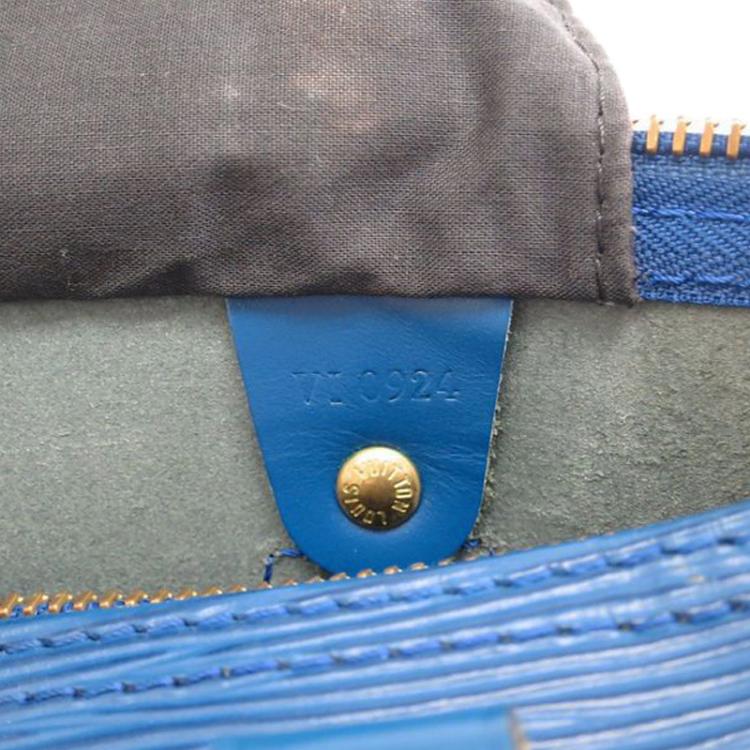 Pre Owned Louis Vuitton Toledo Blue Epi Leather Speedy 30