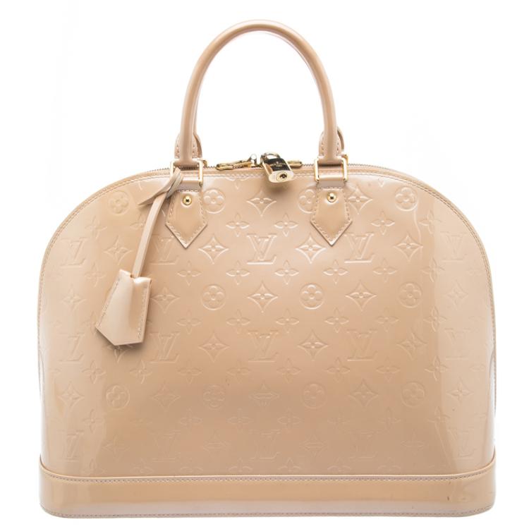 Louis Vuitton Beige Poudre Monogram Vernis Alma GM Handbag