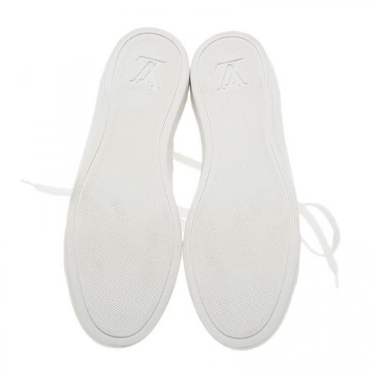 Pre Owned Louis Vuitton White Leather and Suede Punchy Sneakers Size 37.5