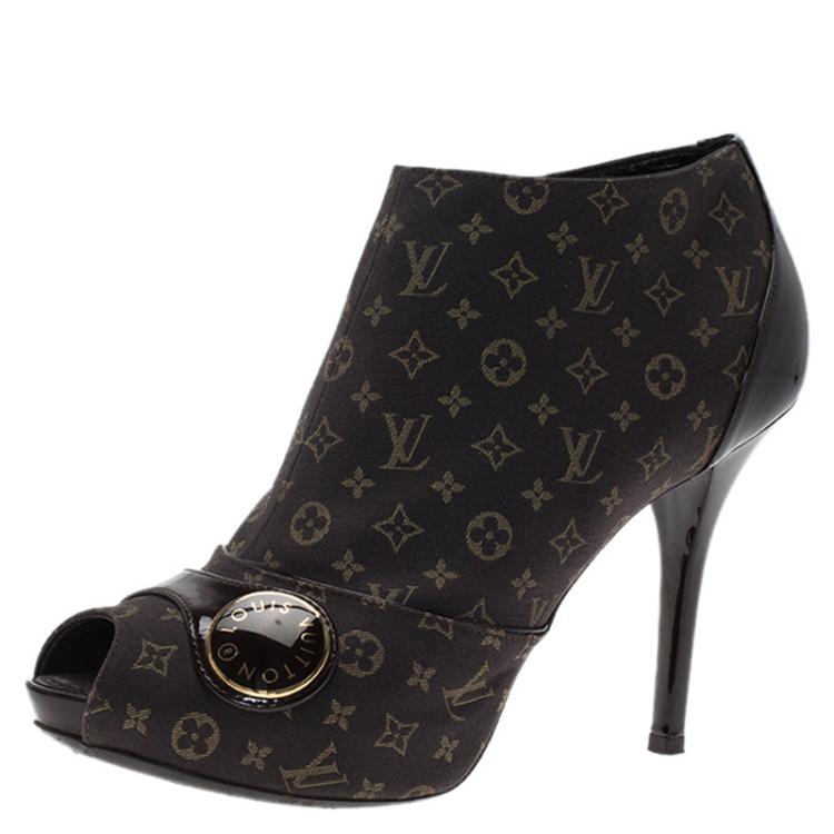 Louis Vuitton Tassel Peep Toe Platform Booties