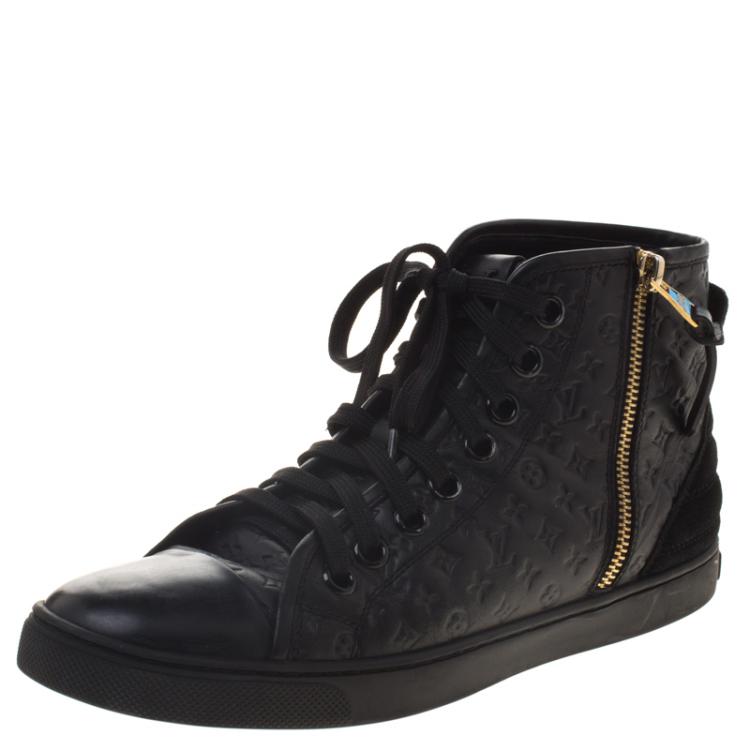 Louis Vuitton Black Monogram Embossed Leather Punchy High Top Sneakers Size  37 Louis Vuitton | The Luxury Closet