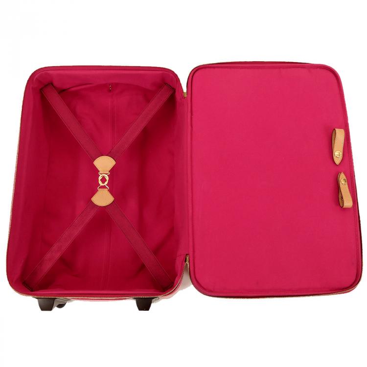 Pre Owned Louis Vuitton Rose Pop Monogram Vernis Pegase 55 Suitcase