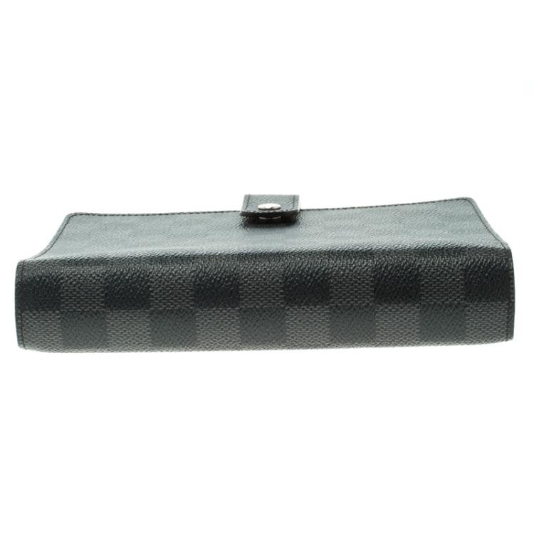 Pre Owned Louis Vuitton Damier Graphite Medium Ring Agenda Cover
