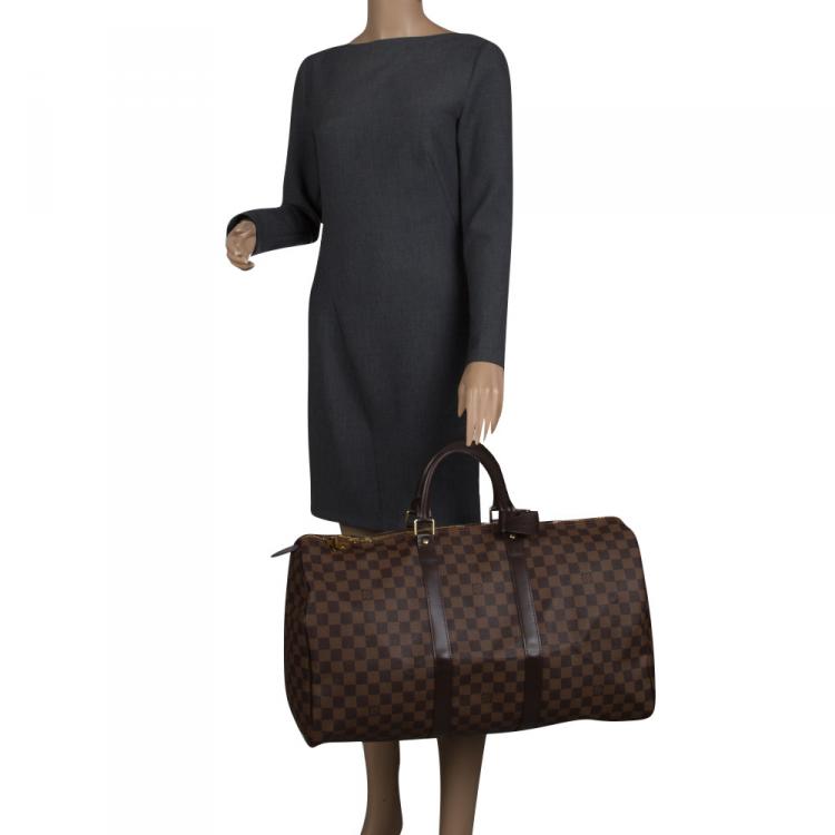 Pre Owned Louis Vuitton Damier Ebene Canvas Keepall 50