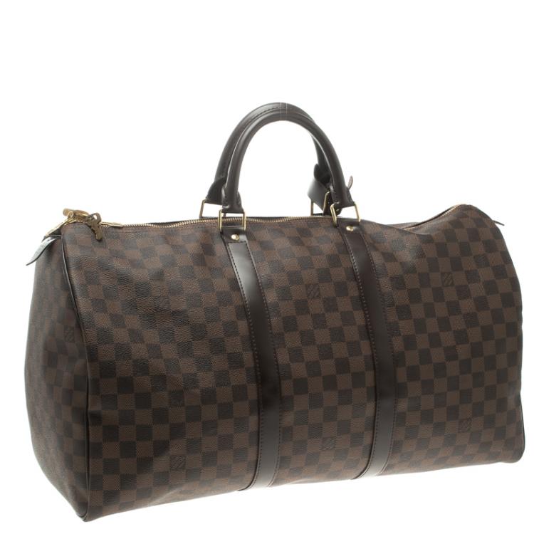 Pre Owned Louis Vuitton Damier Ebene Canvas Keepall 50
