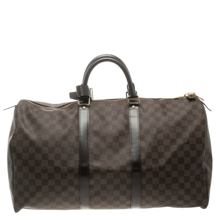 Pre Owned Louis Vuitton Damier Ebene Canvas Keepall 50