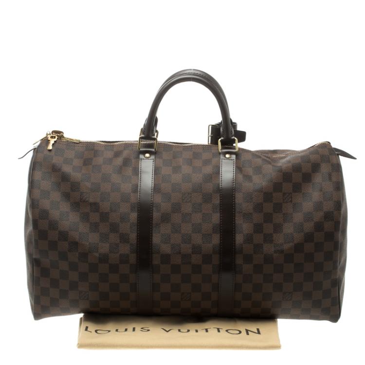 Pre Owned Louis Vuitton Damier Ebene Canvas Keepall 50