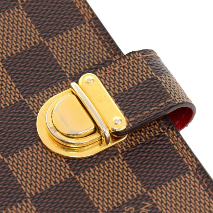 Pre Owned Louis Vuitton Damier Ebene Small Ring Agenda