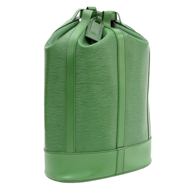 Pre Owned Louis Vuitton Borneo Green Epi Leather Randonnee Backpack GM