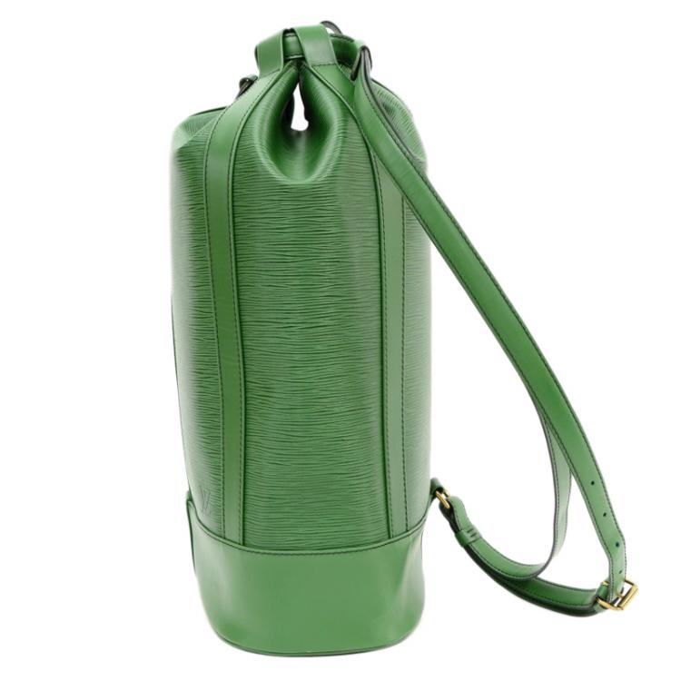Pre Owned Louis Vuitton Borneo Green Epi Leather Randonnee Backpack GM