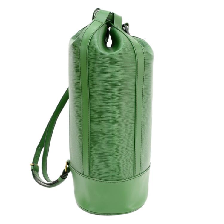 Pre Owned Louis Vuitton Borneo Green Epi Leather Randonnee Backpack GM