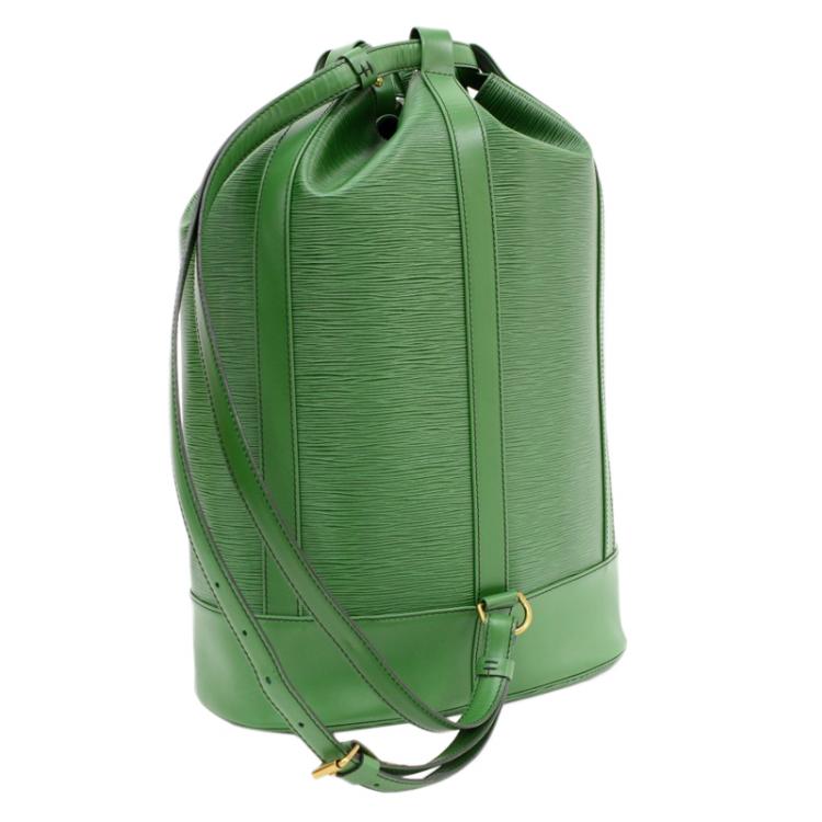 Pre Owned Louis Vuitton Borneo Green Epi Leather Randonnee Backpack GM