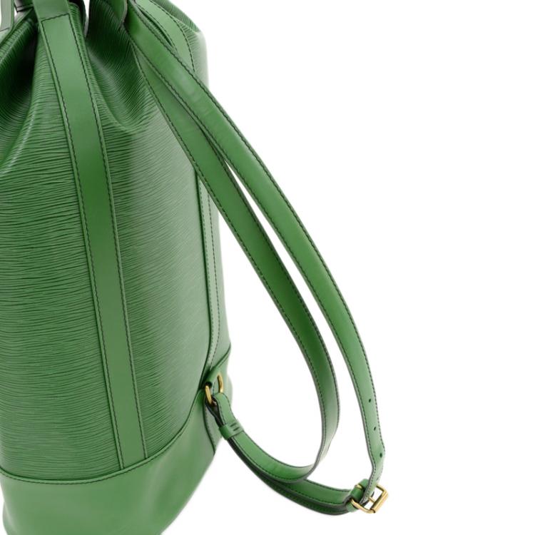 Pre Owned Louis Vuitton Borneo Green Epi Leather Randonnee Backpack GM
