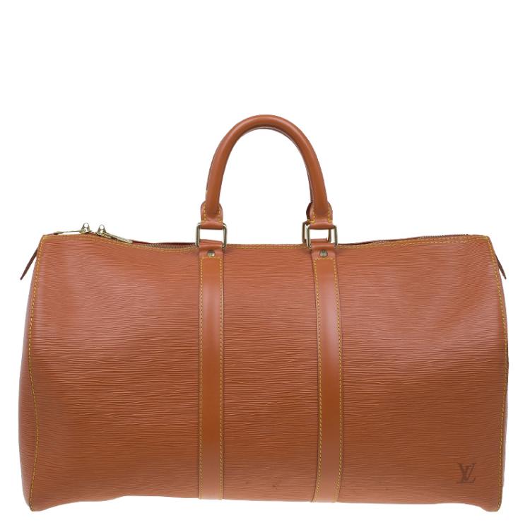 مملوكة مسبقًا Louis Vuitton Cipango Gold Epi Leather Keepall 45