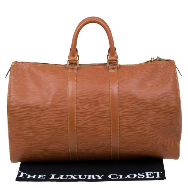 مملوكة مسبقًا Louis Vuitton Cipango Gold Epi Leather Keepall 45