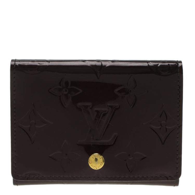 Pre Owned Louis Vuitton Amarante Monogram Business Card Holder