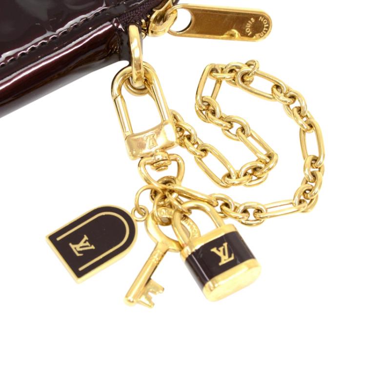 Pre Owned Louis Vuitton Amarante Monogram Vernis Porte Monnaies Cruer Coin Case