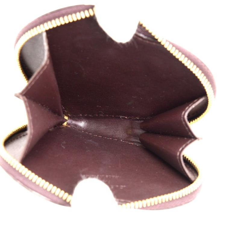 Pre Owned Louis Vuitton Amarante Monogram Vernis Porte Monnaies Cruer Coin Case